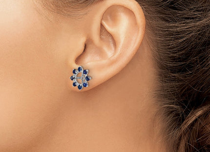 Sterling silver sapphire earrings, another view