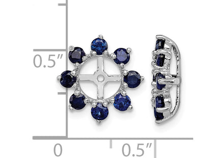 Sterling silver sapphire earrings, further view