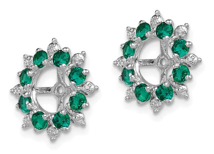 Sterling silver emerald earrings, alternate view