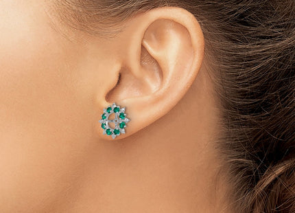 Sterling silver emerald earrings, another view
