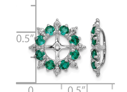 Sterling silver emerald earrings, further view