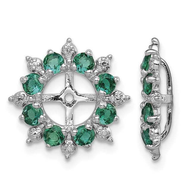 Sterling silver emerald earrings