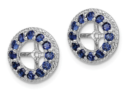 Sterling silver sapphire earrings, alternate view