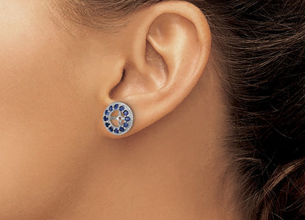 Sterling silver sapphire earrings, another view