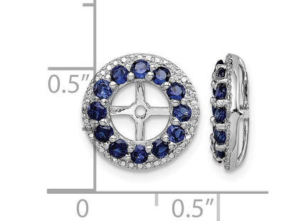 Sterling silver sapphire earrings, further view