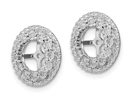 Sterling Silver Rhodium Diam. Earring Jacket