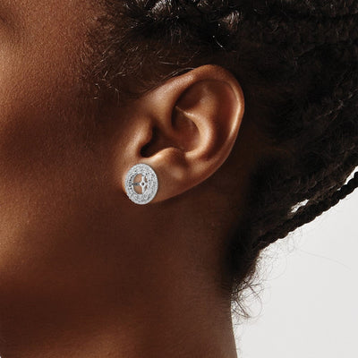 Sterling Silver Rhodium Diam. Earring Jacket, 13 x 13mm
