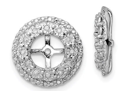 Sterling Silver Rhodium Diam. Earring Jacket