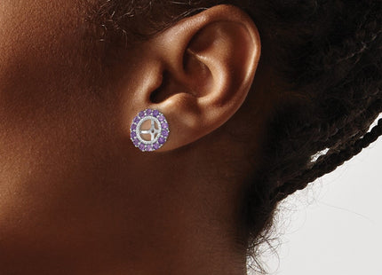 Sterling Silver Earrings Style QJ146FEB - Classique Jewelry Inc.