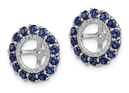 Sterling silver sapphire earrings, alternate view