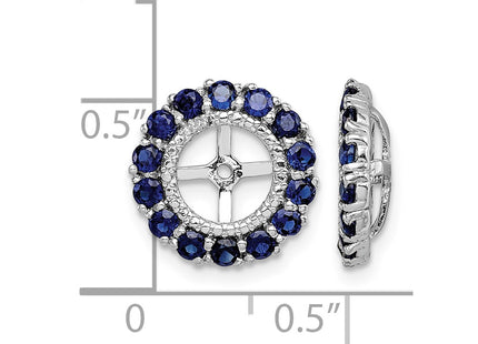 Sterling silver sapphire earrings, further view
