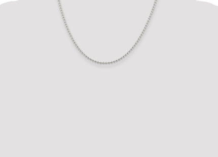 Sterling Silver Beaded Chain w/2in ext., 20 x 2.35mm