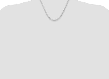 Sterling Silver Rhodium-plated Flat Curb Chain, 18 x 3.15mm