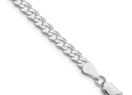 Sterling Silver Rhodium-plated Flat Curb Chain, 7 x 4.7mm