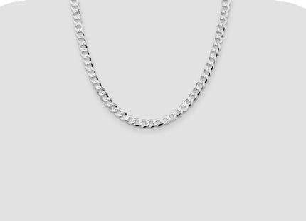 Sterling silver curb link chain, further view