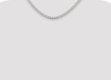 Sterling silver curb link chain, further view