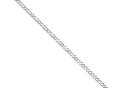 Sterling Silver Semi-solid Flat Curb Bracelet, 7 x 4.5mm