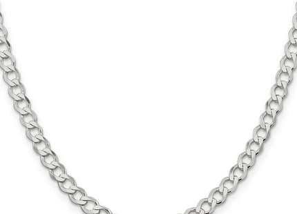 Sterling Silver Semi-solid Flat Curb Chain, 16 x 5.3mm