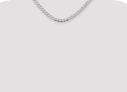 Sterling Silver Semi-solid Flat Curb Chain, 16 x 5.3mm