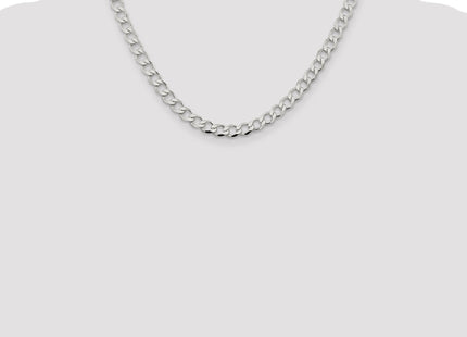 Sterling Silver Semi-solid Flat Curb Chain, 18 x 6.7mm