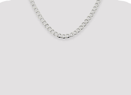 Sterling Silver Semi-solid Flat Curb Chain, 18 x 8.1mm