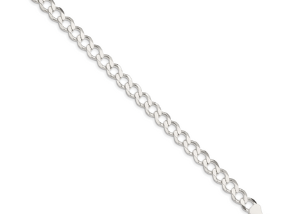 Sterling Silver Semi-solid Flat Curb Bracelet, 7 x 8.1mm