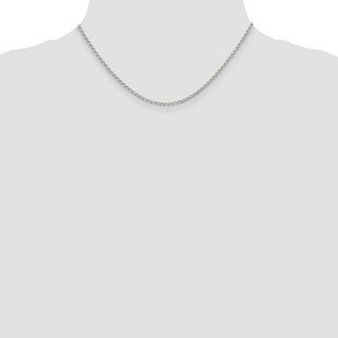 Sterling Silver Open Elongated Link Chain (Style QLL060-16)
