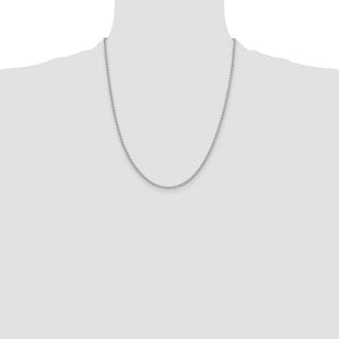 Sterling Silver Open Elongated Link Chain (Style QLL060-22)