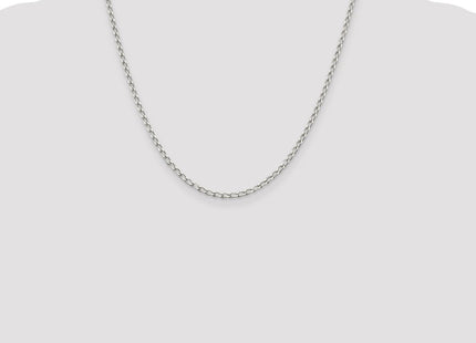 Sterling Silver Open Elongated Link Chain (Style QLL080-20)