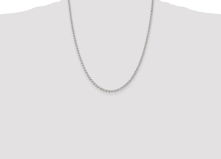 Sterling Silver Open Elongated Link Chain (Style QLL080-22)