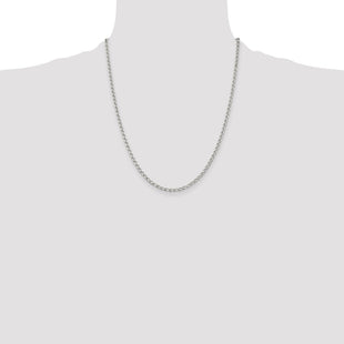 Sterling Silver Open Elongated Link Chain (Style QLL080-22)