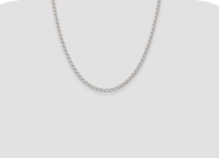 Sterling Silver Open Elongated Link Chain (Style QLL100-20)