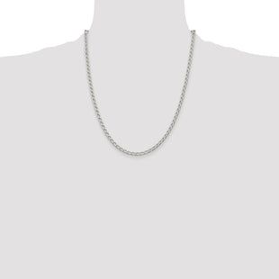 Sterling Silver Open Elongated Link Chain (Style QLL100-22)