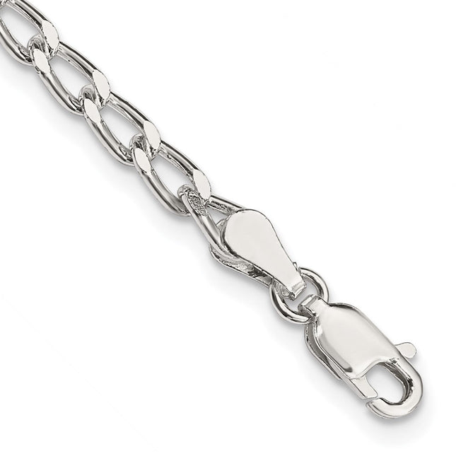 Sterling Silver Open Elongated Link Chain, 22 x 3.2mm