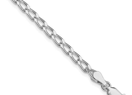 Amore La Vita Sterling Silver Rhodium-plated Polished 3.2mm 7 inch Open Link with Lobster Clasp Chain Charm Bracelet
