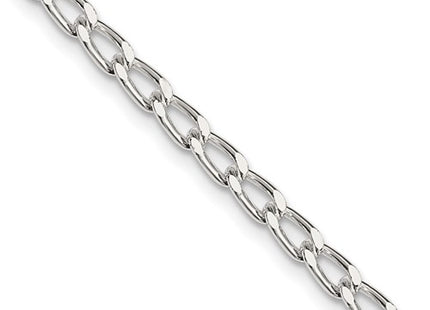 Amore La Vita Sterling Silver Rhodium-plated Polished 3.2mm 10 inch with Lobster Clasp Open Link Charm Anklet