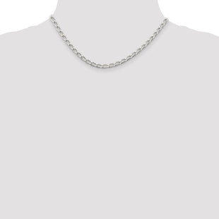 Sterling Silver Open Elongated Link Chain (Style QLL120-16)