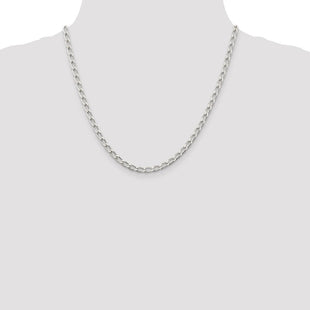 Sterling Silver Open Elongated Link Chain (Style QLL120-20)
