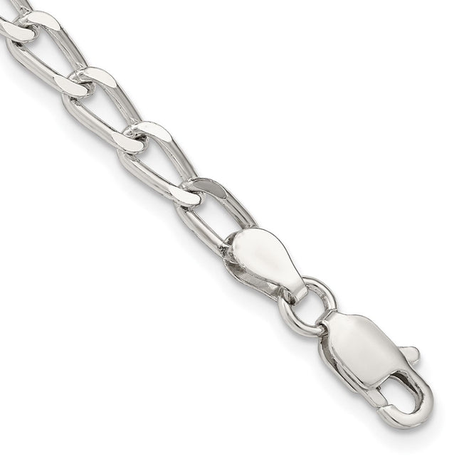 Sterling Silver Open Elongated Link Chain, 16 x 4.3mm