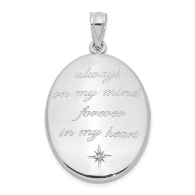 Sterling silver diamond oval pendants & charm