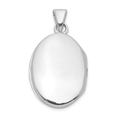 Sterling Silver Rhodium-plated Diamond Accent Filigree Oval Locket