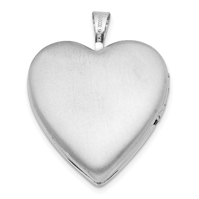 Sterling Silver Rhodium-plated Diamond Wings Heart Locket