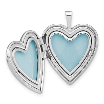 Sterling Silver Rhodium-plated Diamond Wings Heart Locket