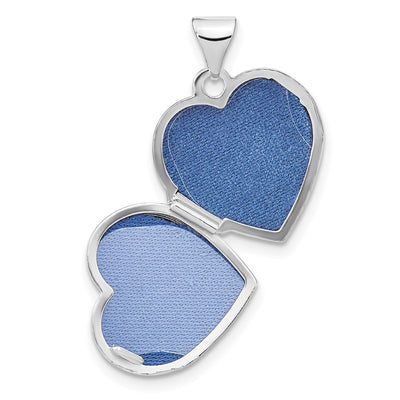 Sterling Silver Rhodium-plated Double Hearts Heart Locket
