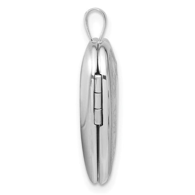 Sterling Silver Rhodium-plated Polished Hearts Border Heart Locket