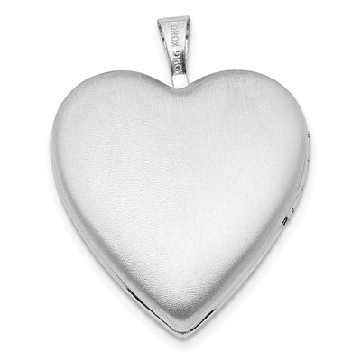 Sterling Silver Rhodium-plated Polished Hearts Border Heart Locket