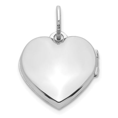 Sterling Silver Rhodium-plated Lab Created Ruby Heart Locket