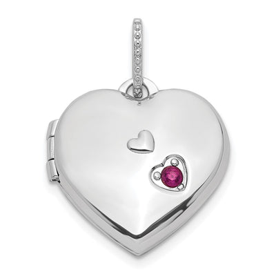 Sterling silver ruby locket pendants & charm