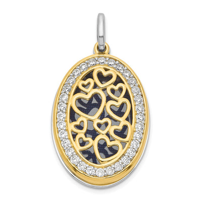 Sterling silver cubic zirconia locket pendants & charm