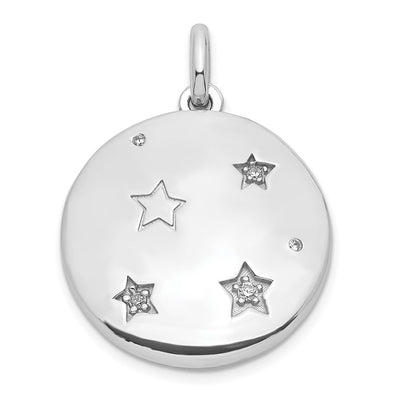 Sterling silver cubic zirconia locket pendants & charm